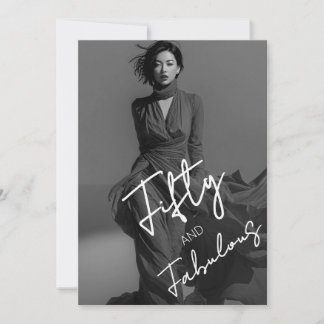 Convites Elegância Chique Foto Preto e Branco Cinquenta e F