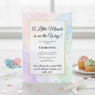 Convites Elegância Clássica de Bolinhas em Pastel Chá de Be