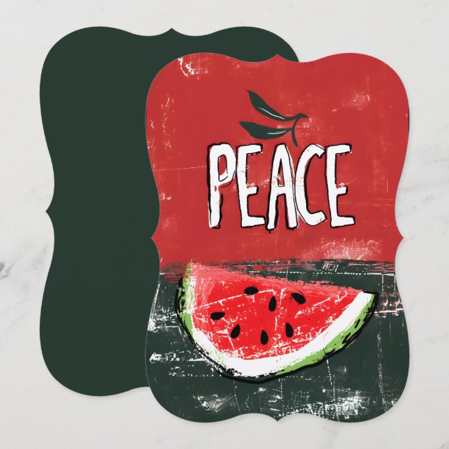 Convites Elegância Cubista Infligida com Espírito de Paz de (Frente/Verso)