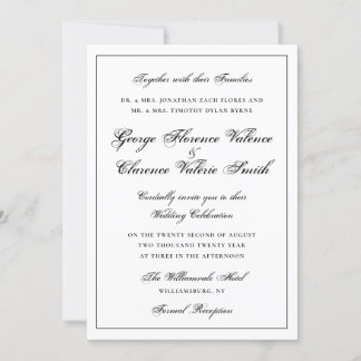 Convites Elegância da Calliografia Frame | Código QR Casame