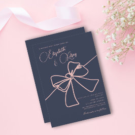 Convites Elegância de Arco Rosado Casamento Azul Ardósia Ch