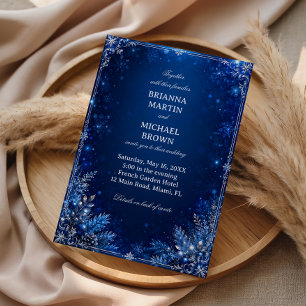 Convites Elegância de Inverno Azul Meia-Noite
