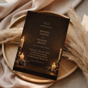Convites Elegância de uma Noite de Inverno com Velas Antiga