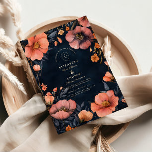 Convites Elegância do Casamento Floral Gótico