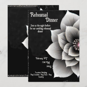 Convites Elegância do eterno: Casamento do Flor Negro e Sil