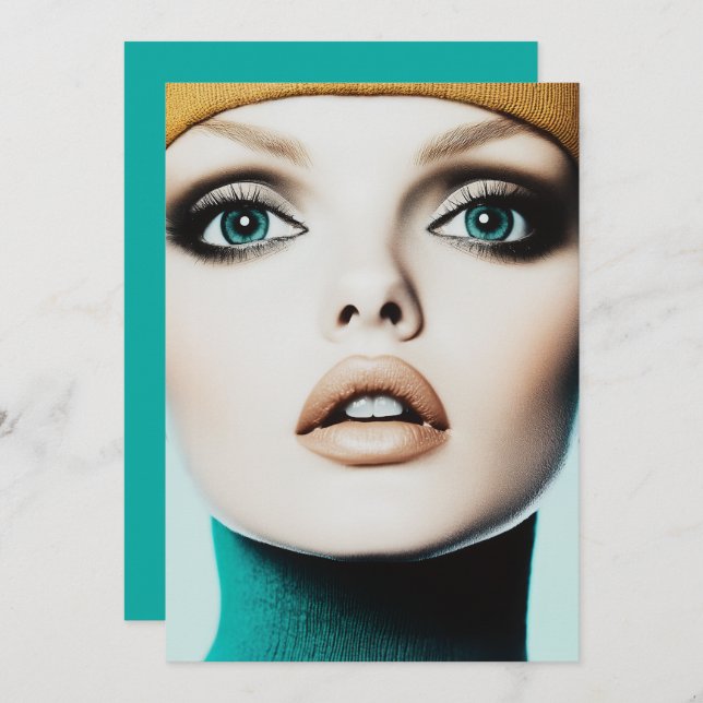 Convites Elegância do eterno: retrato modelo Icônico dos an (Frente/Verso)