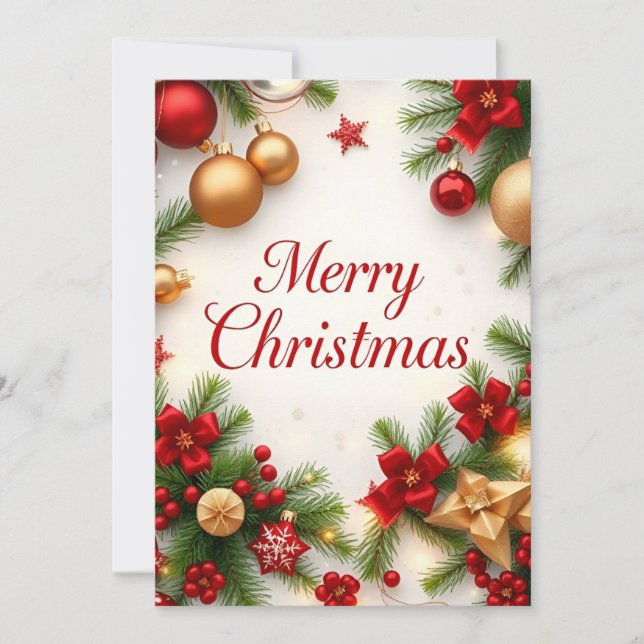 Convites Elegância do Natal: Uma Celebração Festiva (Frente)