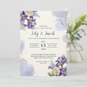 Convites Elegância em Bloom - Iris Watercolor