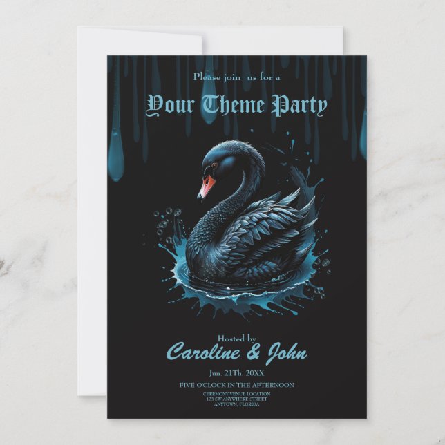 Convites Elegância em movimento, o cisne negro (Frente)