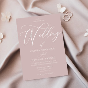 Convites Elegância eterno: Casamento Moderno com Blush Rosa