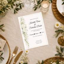Elegância Floral de Marfim Atemporal de Casamento