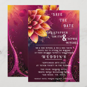 Convites Elegância Floral Radiante - Festa de casamento