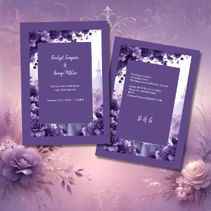 Convites Elegância Francesa: Torre Eiffel e Casamento Roxo