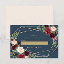 Elegância Geométrica de Outono para Casamento RSVP