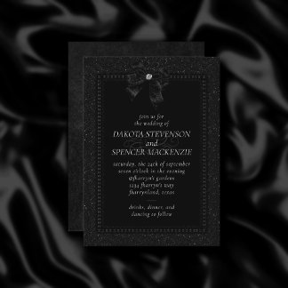 Convites Elegância Gótica | Onyx Black Arco Moody Wedding
