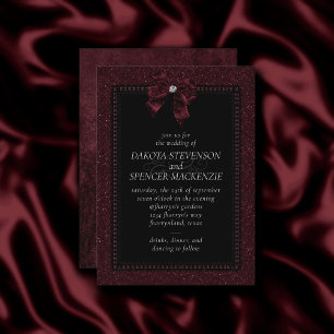 Convites Elegância Gótica   Vinho Garnet Dark Moody Bordeau