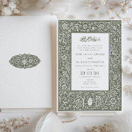 Convites Elegância Islâmica William Morris Inspirou Casamen