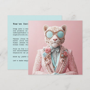 Convites Elegância Luxuosa Pink Leopard