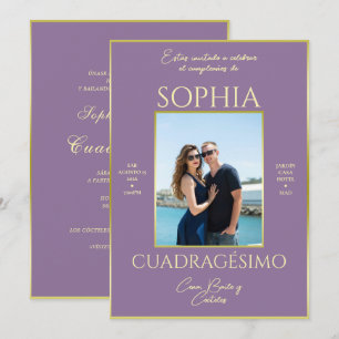 Convites Elegância moderna, foto do 40º aniversário