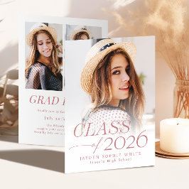 Convites Elegância Moderna Turma de 2026 Foto Graduação