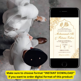 Convites Elegância Muçulmana Casamento Nikah Mesquita Flora