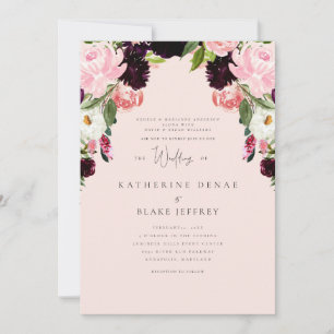 Convites Elegância no Ar Rubor Floral Casamento