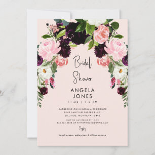 Convites Elegância no Chá de panela Floral do Ar Blush