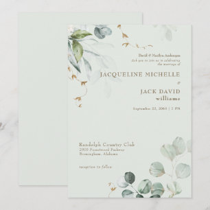 Convites Elegância Noiva Pais Casamento Light Sage