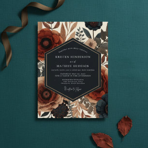 Convites Elegância Outonal Floral Siena Casamento