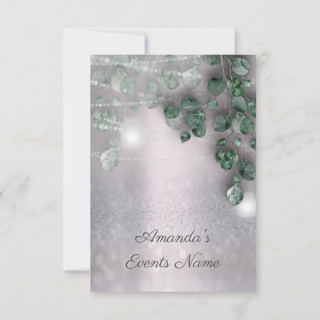 Convites Elegância Rústica do Chá de panela de aniversário  (Verso)