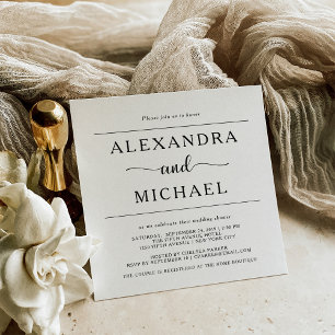 Convites Elegância Simples  Chá Casais Pretos e Brancos