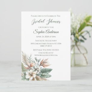 Convites Elegância tropical aquarela- Chá de panela-