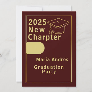 Convites Elegant 2025 Graduation Invitation Burgundy & Gold