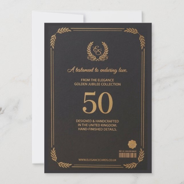 Convites Elegant 50th Wedding Anniversary Card (Frente)