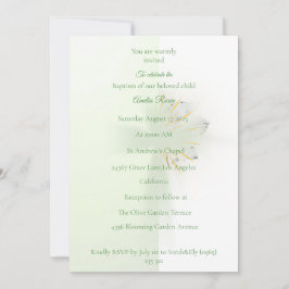 Convites Elegant Abstract Floral Cross Baptism invitation 