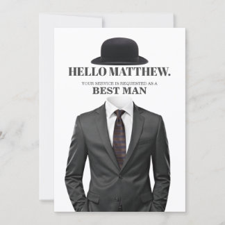 Convites Elegant and Modern Wedding Best Man Proposal Card