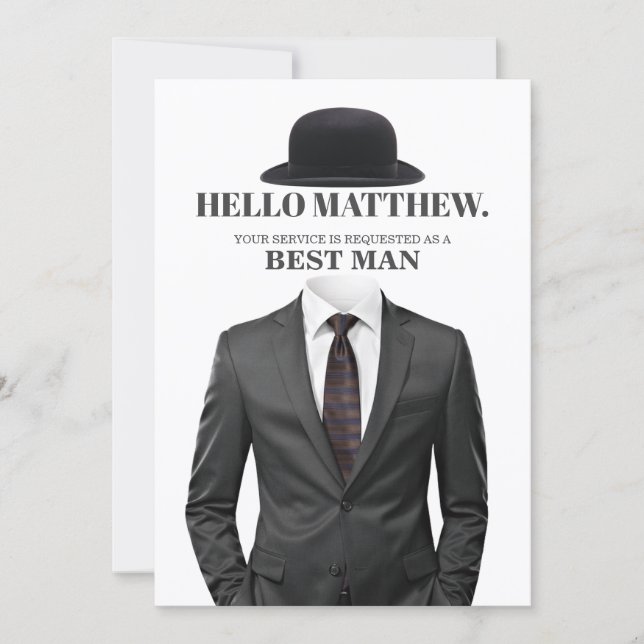 Convites Elegant and Modern Wedding Best Man Proposal Card (Frente)
