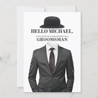 Convites Elegant and Modern Wedding Groomsman Proposal Card