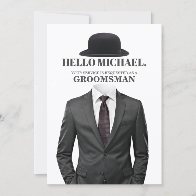 Convites Elegant and Modern Wedding Groomsman Proposal Card (Frente)