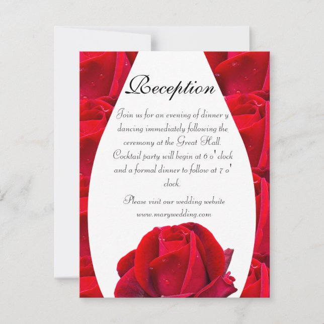Convites elegant and romantic red roses (Frente)