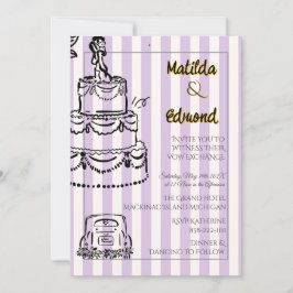 Convites Elegant and Whimsical Pastel Stripes 