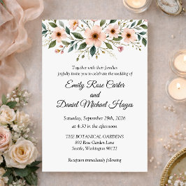 Convites Elegant Anemone Wildflower Botanical Wedding 