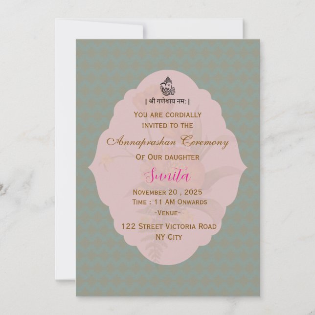 Convites Elegant Annaprashan Ceremony Invitation (Frente)