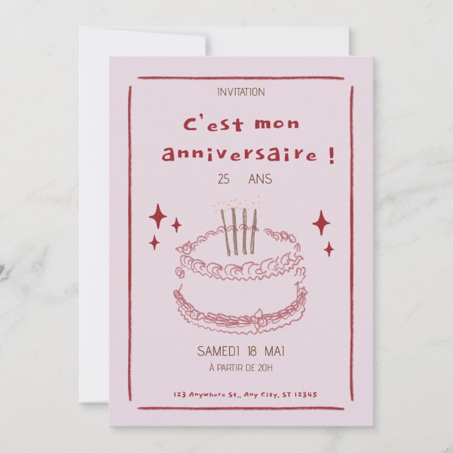 Convites Elegant Anniversary Invitation Design (Frente)