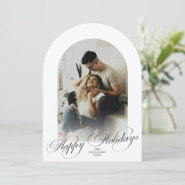 Convites Elegant Arch 1 Photo Merry Christmas Holiday Card