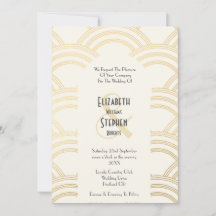 Elegant Arch Gatsby Art Déco anos 1920 Marfim & Do