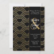 Elegant Arch Gatsby Art Deco anos 1920 Preto e Dou