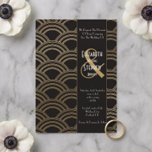 Elegant Arch Gatsby Art Deco anos 1920 Preto e Dou