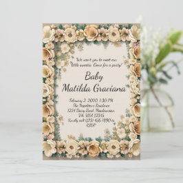 Convites Elegant Baby announcement invitation