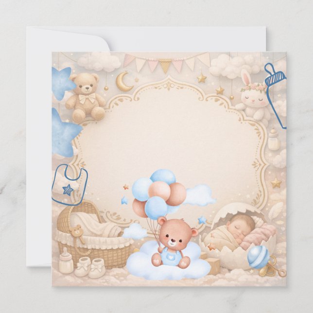 Convites Elegant Baby Celebration Invitation Template (Frente)